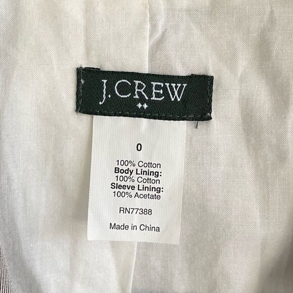 J. CREW Cotton Blazer Taupe Tan 0 - Picture 8 of 8